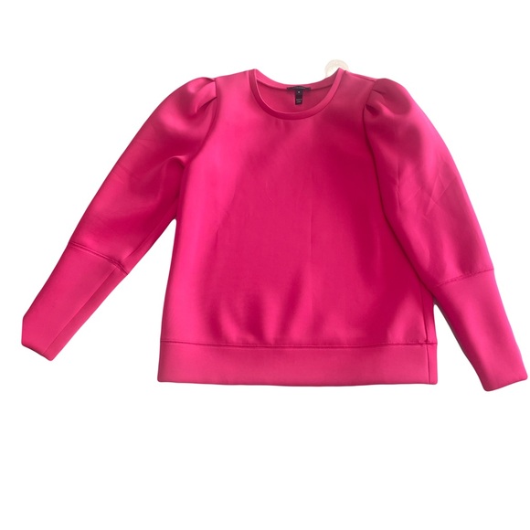 Stella & Dot Hot Pink Puff Sleeve Neoprene Sweatshirt – Size xl - Picture 2 of 9